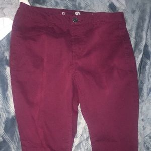 SIZE 13 Burgundy jeans
